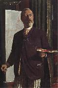 Arnold Bocklin Self-Portrait in his Studio painting